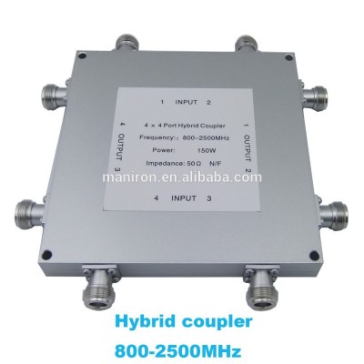 800-2500MHz , RF hybrid coupler/hybrid combiner, 150w watt 4x4 port IBS & DAS,