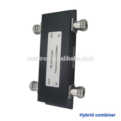 Factory price, Cavtiy type 698-2700MHz, 200W, 3dB, 2 in 2 out hybrid coupler/hybrid combiner, N-female connector , 50 ohms